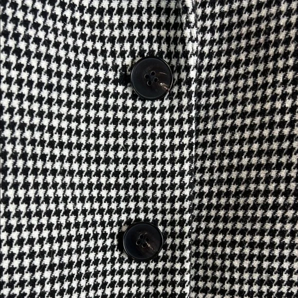 Hush UK Houndstooth Blazer Two Button Black White UK 12 US 8 Wool Blend - Picture 6 of 16
